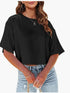 'Nephele' Cropped Half Sleeve T-Shirt - Celes Fashion